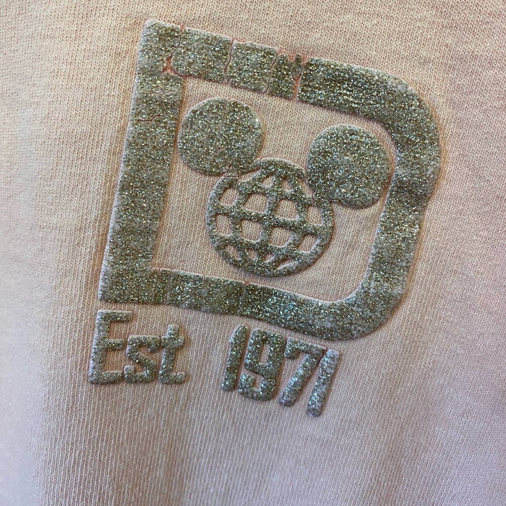 Walt Disney World Spirit Jersey light coral size medium with gold glitter - Picture 4 of 5